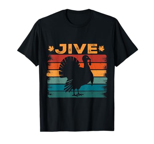 Vintage Turkey Jive Black Unisex-Adults T-Shirt Small Thanksgiving T-Shirt