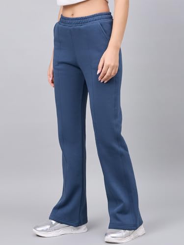 Image of 98 Degree North Women Flared Fleece Track Pants-GL1315-ALMOND