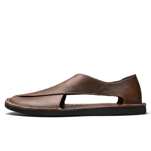 Men's Handsewn Leather Vegetable Slip-On Flat Sandals3