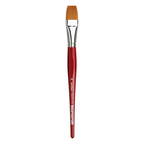 Image of da Vinci Watercolor Series 5880 CosmoTop Spin Paint Brush, Flat Synthetic with Red Handle, Size 24 (5880-24)