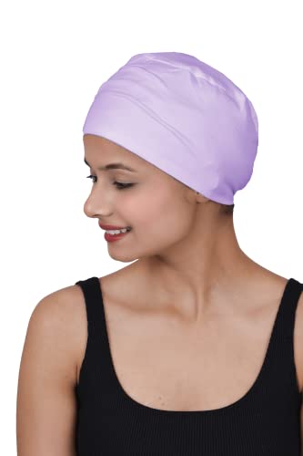 Image of The Headscarves Women Silky Soft Bamboo Viscose Sleep Cap for Hair Loss Chemo Headwear Skull Cap Free Size (Multicolor) (HS3 Multicolor)