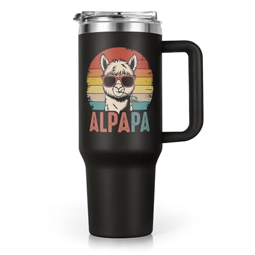 Juratar Lustiges Papa Geschenk Weihnachten– 40OZ Thermobecher mit Alpaka Motiv, ALPAPA Vater Geschenke, Papa Geschenk Geburtstag, Vatertag, oder Weihnachten, Becher mit Spruch für Männer