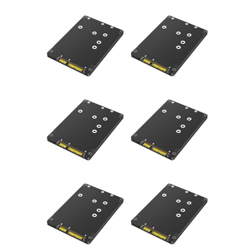 Zolynx 6X Adaptador 2 en 1 Que Combina M.2 NGFF Key B y MSATA SSD A 2.5 SATA3 con Caja de Plástico para SSD