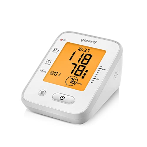 Image of Yuwell Digital Blood Pressure Monitor, Model YE-660F, Large LCD Display, Voice Broadcast, 90 Memory Storage, XL Cuff