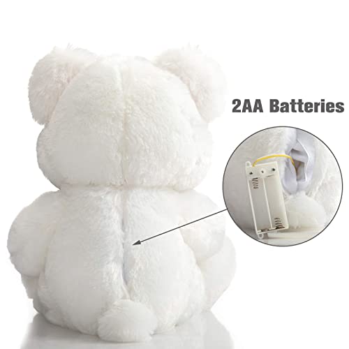 BEJOY Teddy Bear with Heart Plush Bear That Says I Love You and Blushes LED Stuffed Toys for Girlfriend and Kids Valentine's Day 13 inch White - Image 4