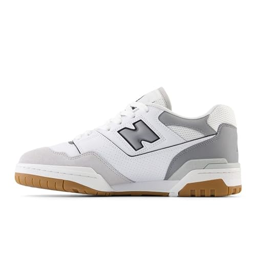 New Balance Men's 550 Sneakers, White/Grey, 9 Medium US2