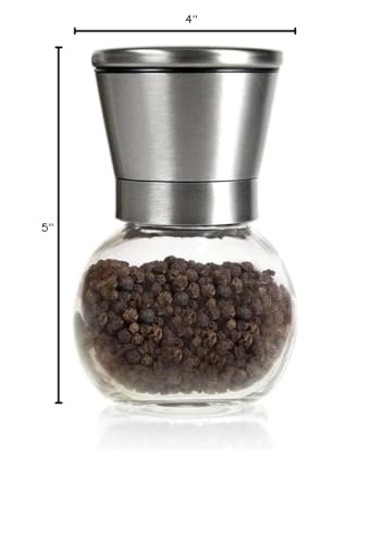 Cuisinox Premium Salt and Pepper Mill and Spice Grinder with Ceramic Mechanism, 4" x 5", Stainless Steel