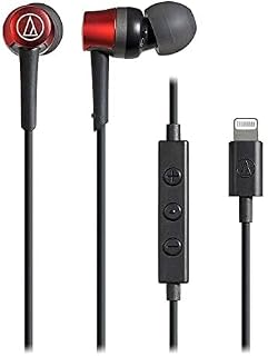 铁三角(Audio Technica) ATH-CKD3Li RD 带麦克风的入耳式耳机 Lightning 线缆 1.2米 入耳式 红色 小型