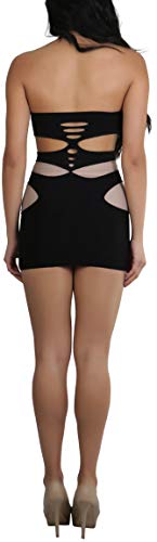 Image of ToBeInStyle Women's Stretch See Through Fishnet Novelty Mini Rave Party Dress
