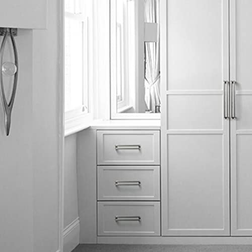 Guolich 2 Pcs Hole Centers 3.77 Inch(96mm) Kitchen Drawer Handle Door Cabinet Pulls Stainless Steel Handle Modern Brushed Brass Hardware for Wardrobe Bathroom Dresser (Silver) - Image 4