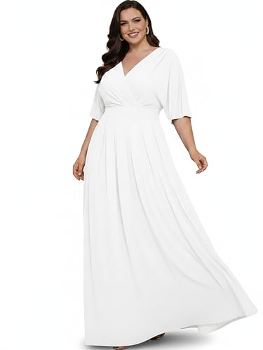 Image of KOH KOH Womens Long Pleated Flowy Modest Evening Wedding Guest Maxi Dress