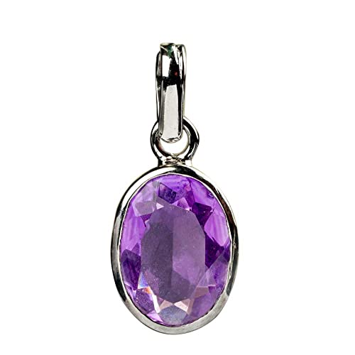 Pendentif améthyste naturelle 8,25 carats et laiton plaqué argent