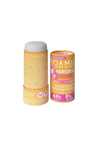 Foamie Desodorante mujer - Desodorante sin aluminio con 48h de protección contra el sudor de las axilas - Desodorante solido floral vegano 0% plástico 40g