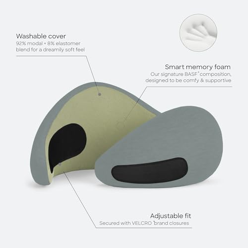 Image of Ostrichpillow Go Neck Pillow, Travel Pillows for Airplanes, Premium Memory Foam Travel Pillow, 360º Ergonomic Design, Asymmetrical Sides, Travel Bag Included, Washable Modal Cover