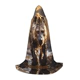 Stile con cappuccio: mantello con Il tessuto leggero permette alla coda del mantello di ondeggiare con il vento. Il cappello sul mantello è grande e molto largo, adatto per la maggior parte delle circonferenze della testa. La corda sul mantello può fissare efficacemente il mantello e non sarà spazzato via