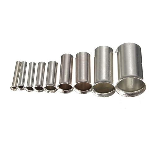 100PCS Ferrules Wire Connector Electrical Cable Terminal Non-Insulated Copper Bare Tinned Crimp Terminals 0.5mm2-16mm2 22-10 AWG(1.0 mm2)