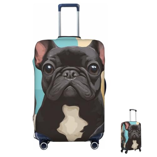 Luggage Cover Washable Elastic Suitcase Covers French Bulldog Dog Cute Travel Baggage Cover Fashion Anti-scratch Suitcase Protector Decoraitve Covers Fits 18-32 Inch Luggages Large