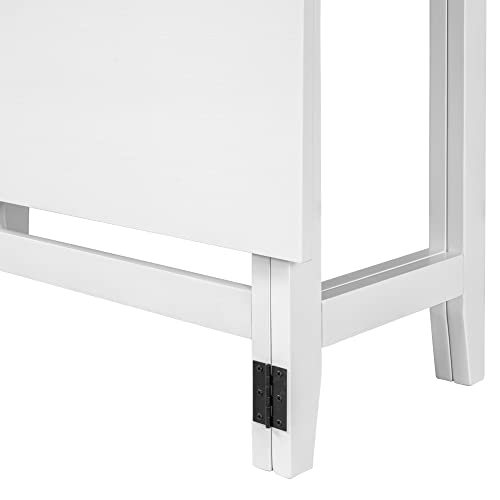 Knocbel Farmhouse 2-4 Person Rectangular Folding Dining Table, Wooden Kitchen Dining Room Bar Pub Bistro Small Space Furniture, Standard Height (White) #TOP6