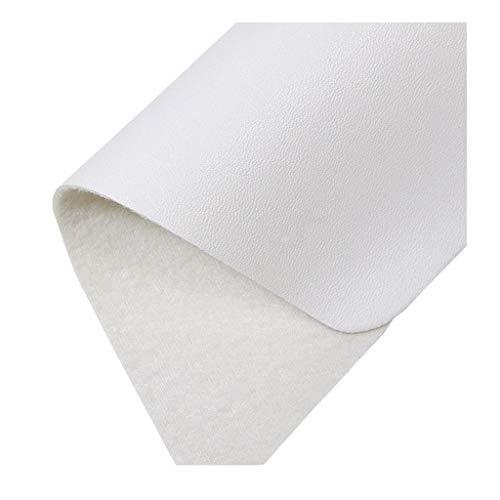 Tissu Similicuir Blanc au Mètre avec Grain Litchi pour Couture et Loisirs Créatifs