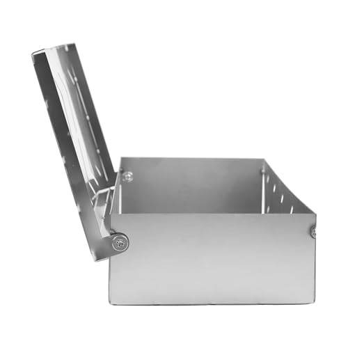 Lecreatekit Parrilla de acero inoxidable con tapa abatible de 90° para barbacoa eléctrica de carbón de gas, color plateado, 22 x 10 cm