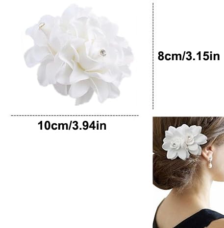 Clip para cabello AKOAK con diseño de orquídea blanca miniatura 2