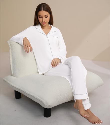 Image of WiWi Viscose from Bamboo Women's Pajamas Set Super Soft Button Down Top and Pants Sleepwear Cooling Pjs S-3X