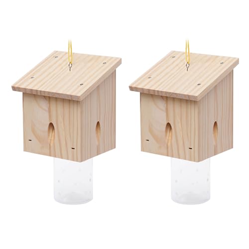 Carpenter Bee Trap for Outside - Pentroof Style Nature Hanging Wood Carpenter Bee Traps Outdoor -...