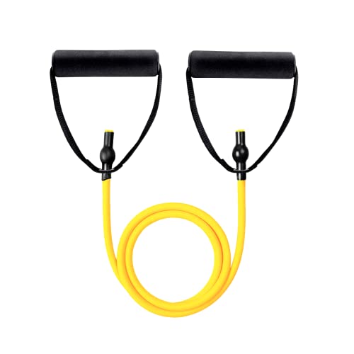 Yellow Fit Tube | Light Resistance Band For Exercise With Handles | Home Workouts, Resistance Training, Physical Therapy, Home Workouts, Strength Training #TOP2
