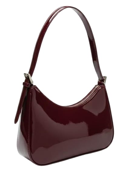 Image of Women Stylish Patent Leather Shoulder Bag | Glossy Handbag for Girls & Ladies | Trendy Mini Purse for Party, Casual & Daily Use