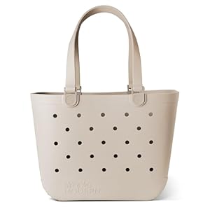 Simple Modern Beach Bag Rubber Tote | Waterproof Extra-Large Tote Bag with Zipper Pocket for Beach, Pool Boat, Groceries, Sports | Getaway Bag Collection | Almond Birch