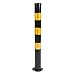 Safety Bollard, 30inch Height Steel Bollard Post with Reflective Film, Rounded Edges Yellow Pipe Bolt Down Parking Barrier for Hazard Warning, Traffic Control, Parking Space