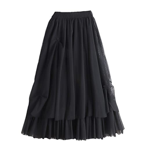 Jupe plissée en tulle Hndudnff coupe ample taille haute, le basique mode féminine