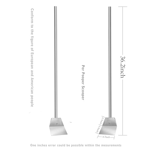 Image of Heavy Duty Stainless Steel Pooper Scooper,Large Spade Poop Scoopwith Long Handle,33.4 inch Scooper for Pet Waste Indoor Outdoor Cleaning Easy Wash (Pooper Scooper Only)