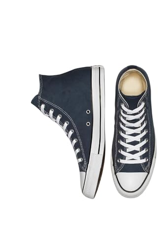 Divadames Womens High Top Lace Up Flat Canvas Pumps Ladies Casual Plain Shoes Size (Navy, UK Footwear Size System, Adult, Women, Numeric, Medium, 5)