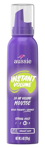 Aussie Instant Volume Mousse 24 Hour Strong Hold 6 Ounce (Pack of 2)