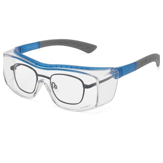 SOLID. gafas proteccion trabajo con ajuste perfecto y adapta a las gafas graduadas | gafas de seguridad con lentes resistentes a los arañazos, antivaho y protección UV Unisex adulto Azul y gris
