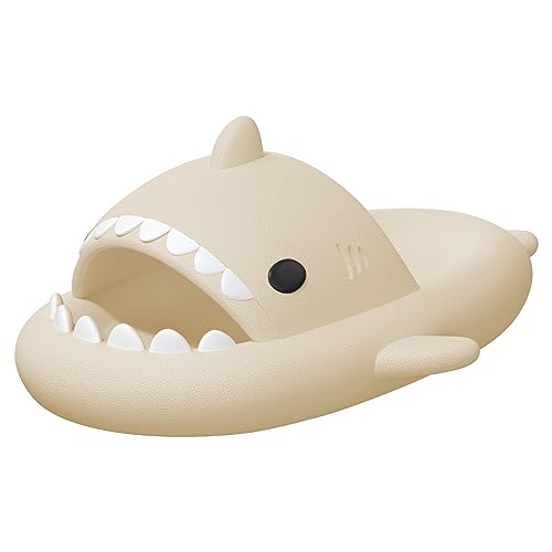 Image of XPKWS Shark Slides for Women and Men Unisex Cloud Slippers Adult Novelty Beach Sandals with Thick Sole