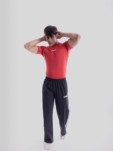 Image of COITONIC Men Compression Half Sleeves Round Neck T-Shirt for Gym and Sports Wear Red