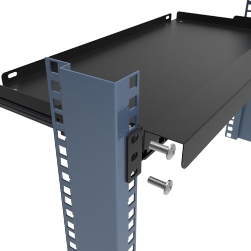 JINGCHENGMEI 1U Keyboard Tray 8" Deep -Universal 19" Rack Mount Sliding Shelf for Network Equipments Server Rack or Cabinet (8inch) - Thumbnail 5