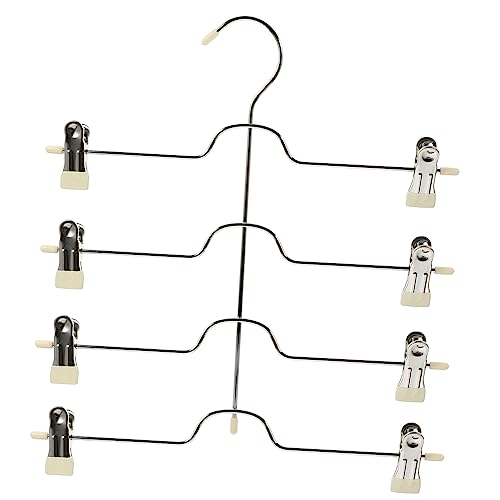 SOLUSTRE Multi Metal Pants Hanger with Clips Space Saving Clothes Organizer for Slacks Trousers and Skirts Non Slip Design for Closet Storage