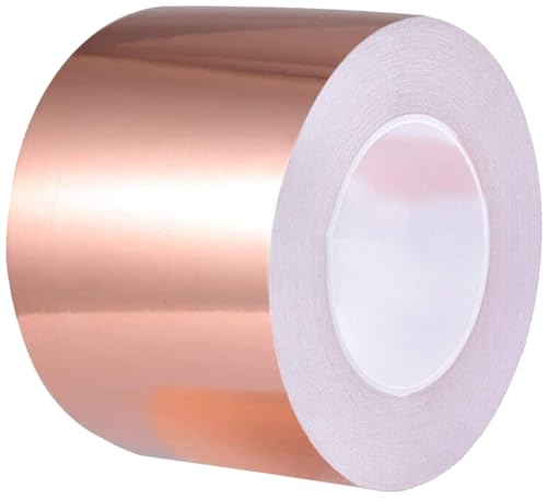 Panngu 100mmX7M Kupferband Schneckenabwehr, Effizient EMI Kupferfolienband Gegen Schnecken Nacktschnecken, Verdicken Kupferfolie Selbstklebend Mittel Bekämpfen Schnecken Alternative zu Schneckenkorn