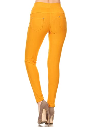 Image of Leggings Depot Women's Cotton Blend Stretch Pull-on Jeggings Casual Pants with Pockets (Available in Plus Size)