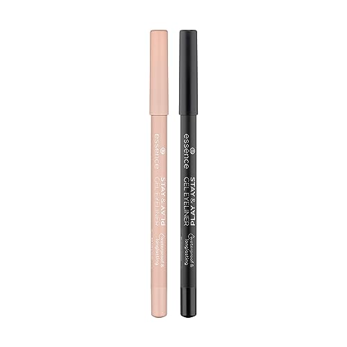 essence Stay & Play Gel Eyeliners 03 Silky Nude y 01 Black Raven miniatura 1