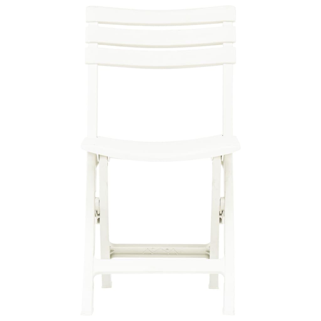 Lot de 2 chaises de jardin pliantes, en plastique, blanches, 44 x 41 x 78 cm, résistantes aux intempéries, légères et pliables, pour terrasse, balcon, camping, jardin