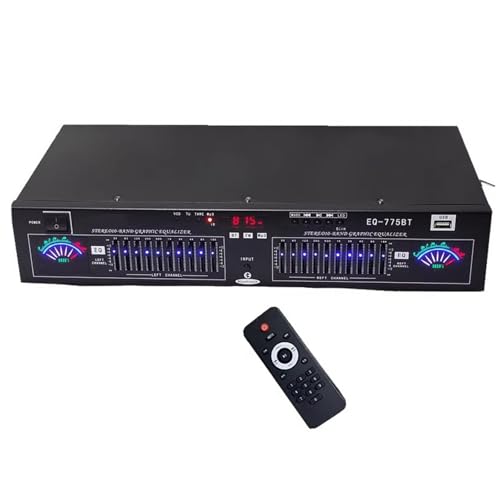 Vituord 20-Band Graphic Equalizer, Stereo Audio EQ Equalizer, with Remote Control, Low/Mid/Treble Adjustment, LED Dynamic Display Display, for Recording Studio