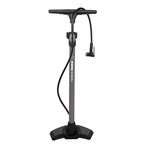 Momodesign Bike ‎Fp01 High Pressure Floor Pump For All Bicycle/Tires, 160Psi, 2.5" Top Gauge, T-Handle, Big Stamping Pad, Twin-Valve, Thumb-Lock Lever #TOP25