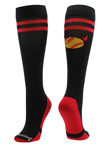 MadSportsStuff Devils Softball Socks Soccer Socks Over the Calf