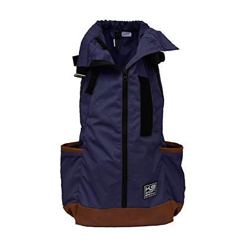 K9 Sport Sack (ケイ・ナイン・スポーツサック) | ドッグキャリア 小型/中型ペット用バックパック | 前向きの調節できるパック 収納バッグ付き | 通気性あり | 獣医師が承認 (Lサイズ アーバン2.0 - ネイビー)