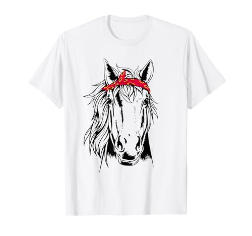 Équitation Mignon Cheval Bandana Cadeau pour les amateurs de chevaux T-Shirt