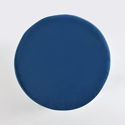 Image of Ottoman Stool for Living Room Pouffes for Sitting Ottoman Pouffes Puffy Stool Dressing Table Footstool Ottomans Chair (18 Inch Height, Blue)